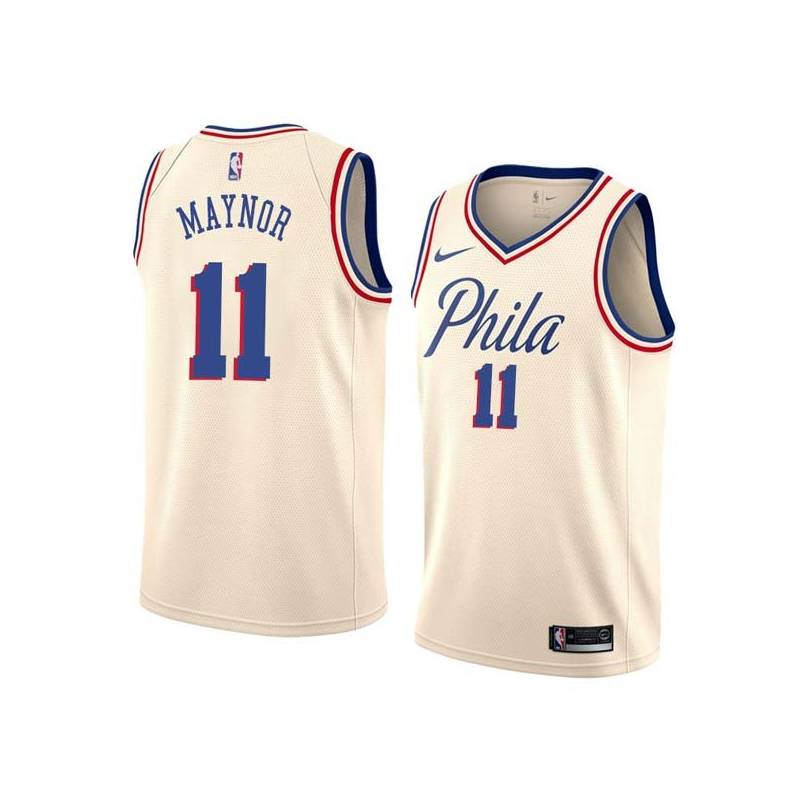 2017-18City Eric Maynor Twill Basketball Jersey -76ers #11 Maynor Twill Jerseys, FREE SHIPPING