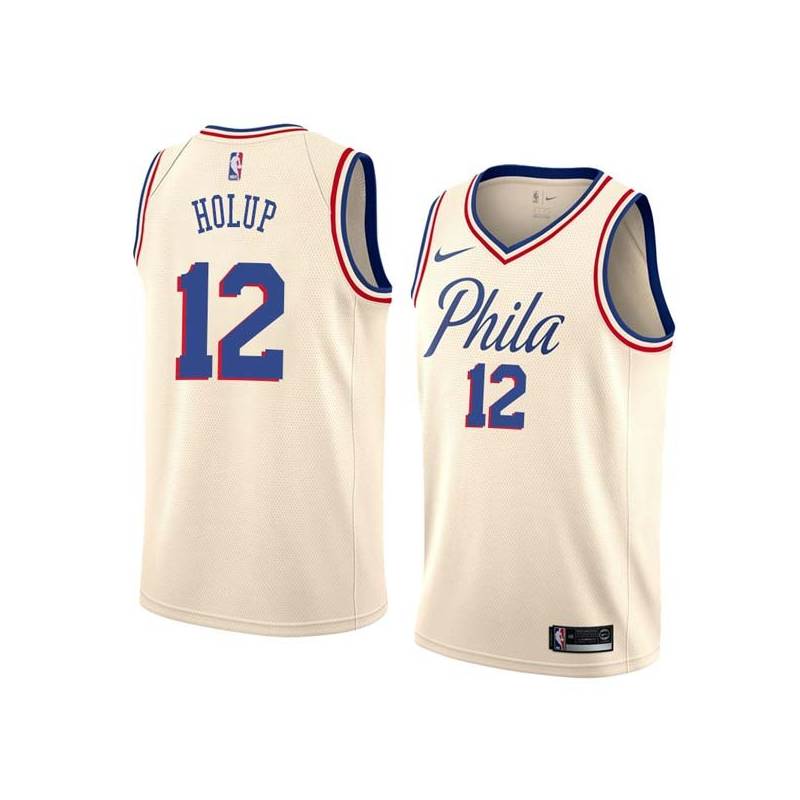 2017-18City Joe Holup Twill Basketball Jersey -76ers #12 Holup Twill Jerseys, FREE SHIPPING