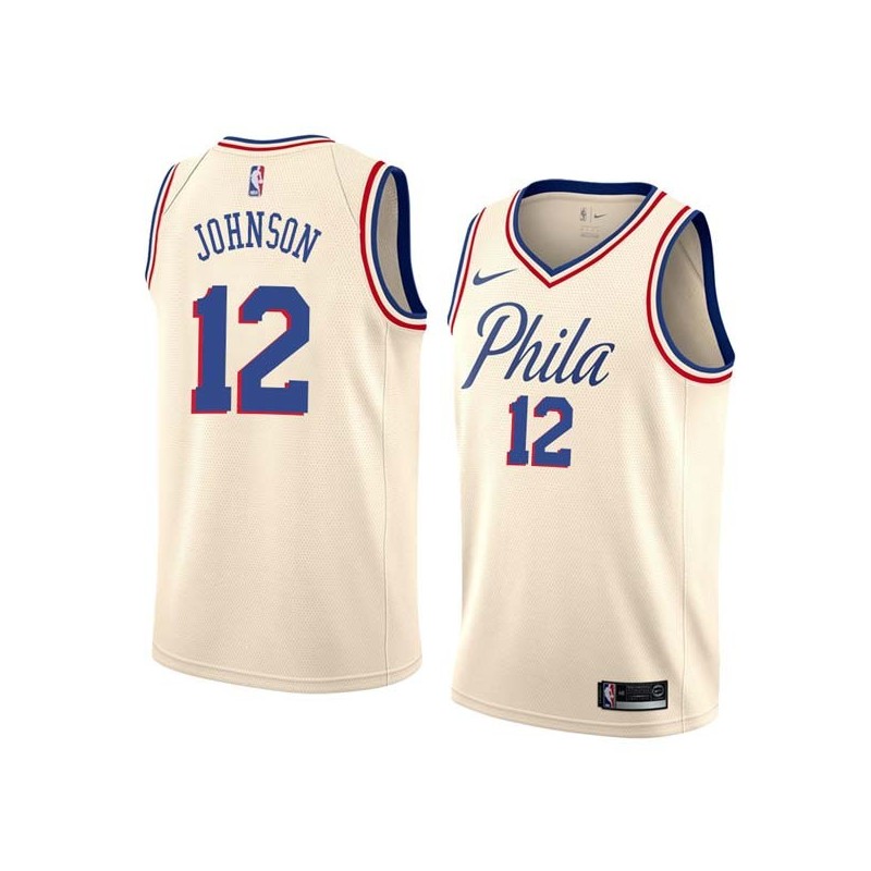 2017-18City George Johnson Twill Basketball Jersey -76ers #12 Johnson Twill Jerseys, FREE SHIPPING