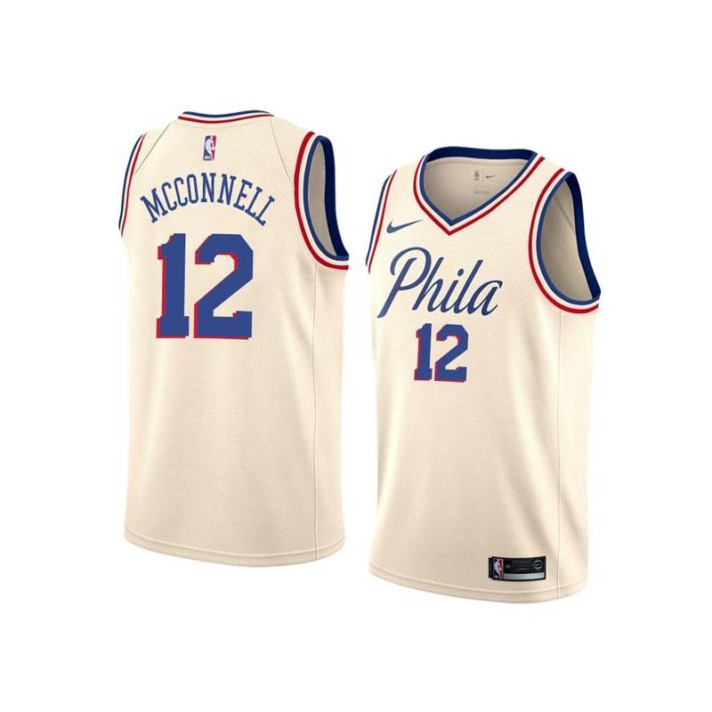 2017-18City T.J. McConnell Twill Basketball Jersey -76ers #12 McConnell Twill Jerseys, FREE SHIPPING