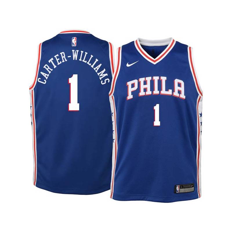 Blue Michael Carter-Williams Twill Basketball Jersey -76ers #1 Carter-Williams Twill Jerseys, FREE SHIPPING