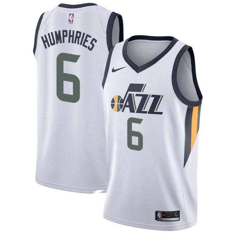 Jay Humphries Twill Basketball Jersey -Jazz #6 Humphries Twill Jerseys, FREE SHIPPING