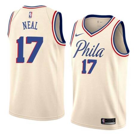 2017-18City Jim Neal Twill Basketball Jersey -76ers #17 Neal Twill Jerseys, FREE SHIPPING