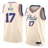 2017-18City Jim Neal Twill Basketball Jersey -76ers #17 Neal Twill Jerseys, FREE SHIPPING