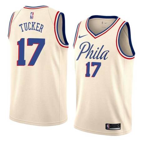 2017-18City Jim Tucker Twill Basketball Jersey -76ers #17 Tucker Twill Jerseys, FREE SHIPPING