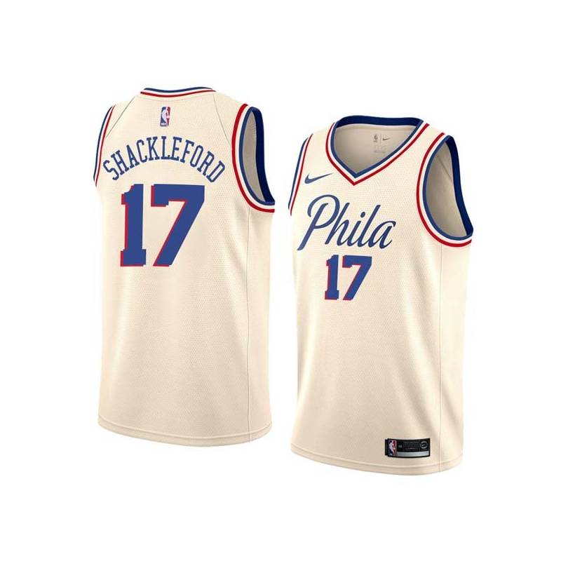 2017-18City Charles Shackleford Twill Basketball Jersey -76ers #17 Shackleford Twill Jerseys, FREE SHIPPING