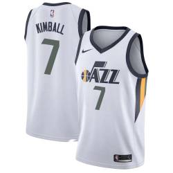 White Toby Kimball Twill Basketball Jersey -Jazz #7 Kimball Twill Jerseys, FREE SHIPPING