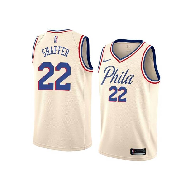 2017-18City Lee Shaffer Twill Basketball Jersey -76ers #22 Shaffer Twill Jerseys, FREE SHIPPING