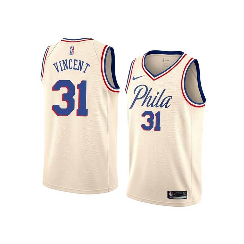 2017-18City Jay Vincent Twill Basketball Jersey -76ers #31 Vincent Twill Jerseys, FREE SHIPPING