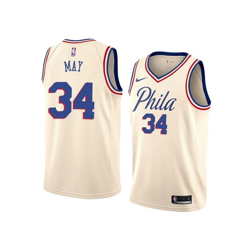 2017-18City Don May Twill Basketball Jersey -76ers #34 May Twill Jerseys, FREE SHIPPING