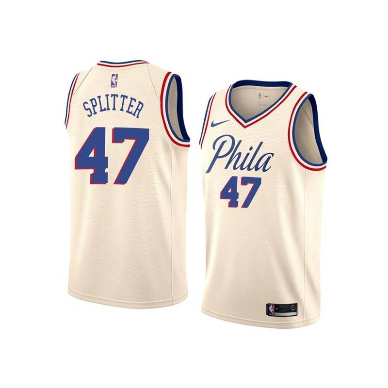 2017-18City Tiago Splitter Twill Basketball Jersey -76ers #47 Splitter Twill Jerseys, FREE SHIPPING