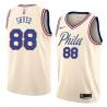 2017-18City Alexey Shved Twill Basketball Jersey -76ers #88 Shved Twill Jerseys, FREE SHIPPING