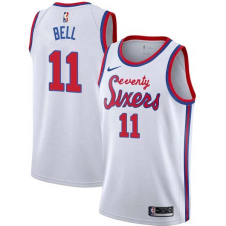 White Classic Raja Bell Twill Basketball Jersey -76ers #11 Bell Twill Jerseys, FREE SHIPPING