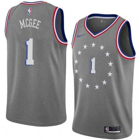 2018-19City JaVale McGee Twill Basketball Jersey -76ers #1 McGee Twill Jerseys, FREE SHIPPING