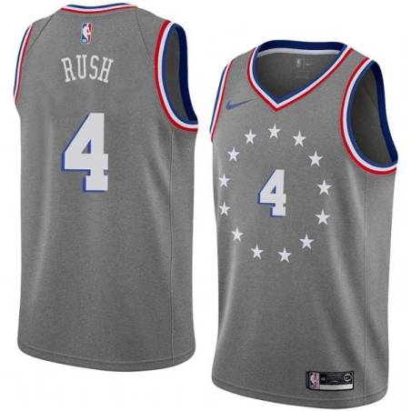 2018-19City Kareem Rush Twill Basketball Jersey -76ers #4 Rush Twill Jerseys, FREE SHIPPING