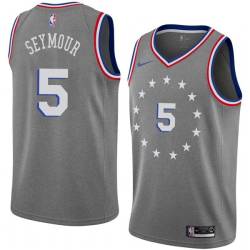 2018-19City Paul Seymour Twill Basketball Jersey -76ers #5 Seymour Twill Jerseys, FREE SHIPPING