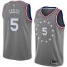 2018-19City Scott Skiles Twill Basketball Jersey -76ers #5 Skiles Twill Jerseys, FREE SHIPPING