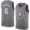 2018-19City Noble Jorgensen Twill Basketball Jersey -76ers #6 Jorgensen Twill Jerseys, FREE SHIPPING