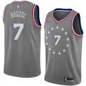 Primoz Brezec Twill Basketball Jersey -76ers #7 Brezec Twill Jerseys, FREE SHIPPING