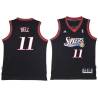 Black Throwback Raja Bell Twill Basketball Jersey -76ers #11 Bell Twill Jerseys, FREE SHIPPING