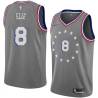 2018-19City Mario Elie Twill Basketball Jersey -76ers #8 Elie Twill Jerseys, FREE SHIPPING