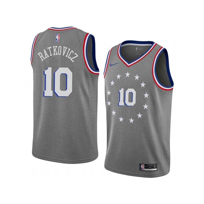 2018-19City George Ratkovicz Twill Basketball Jersey -76ers #10 Ratkovicz Twill Jerseys, FREE SHIPPING