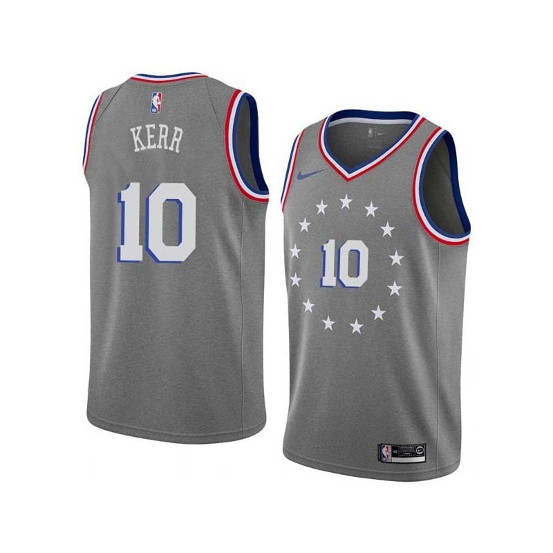 2018-19City Red Kerr Twill Basketball Jersey -76ers #10 Kerr Twill Jerseys, FREE SHIPPING