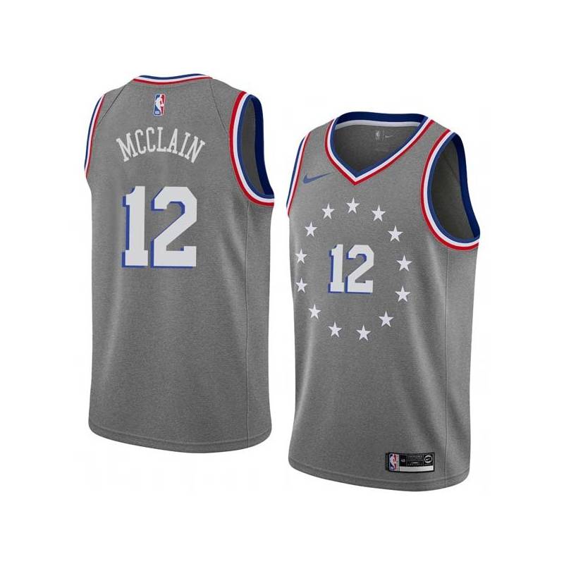 2018-19City Ted McClain Twill Basketball Jersey -76ers #12 McClain Twill Jerseys, FREE SHIPPING