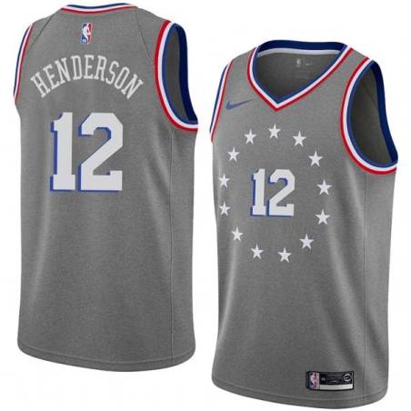 2018-19City Gerald Henderson Twill Basketball Jersey -76ers #12 Henderson Twill Jerseys, FREE SHIPPING