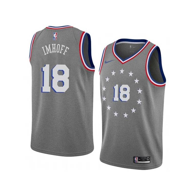 2018-19City Darrall Imhoff Twill Basketball Jersey -76ers #18 Imhoff Twill Jerseys, FREE SHIPPING