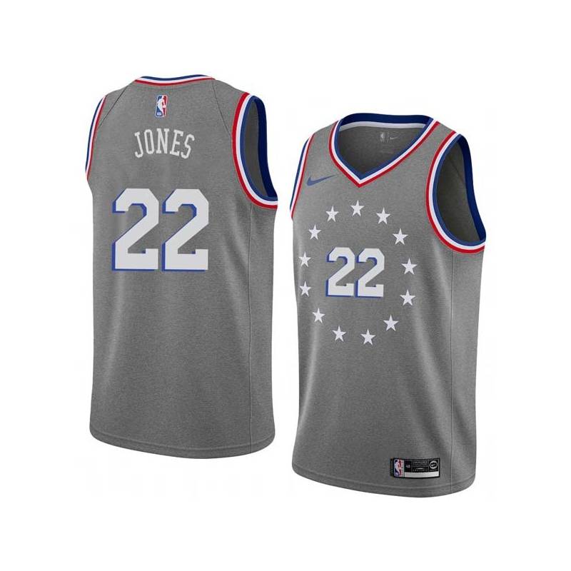 2018-19City Larry Jones Twill Basketball Jersey -76ers #22 Jones Twill Jerseys, FREE SHIPPING