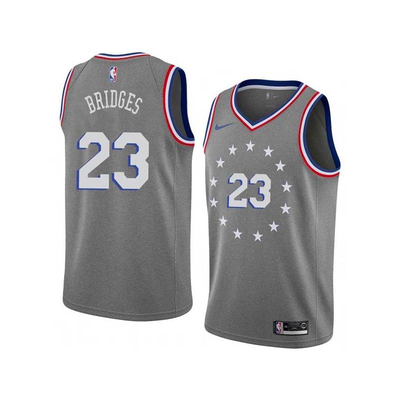 2018-19City Bill Bridges Twill Basketball Jersey -76ers #23 Bridges Twill Jerseys, FREE SHIPPING