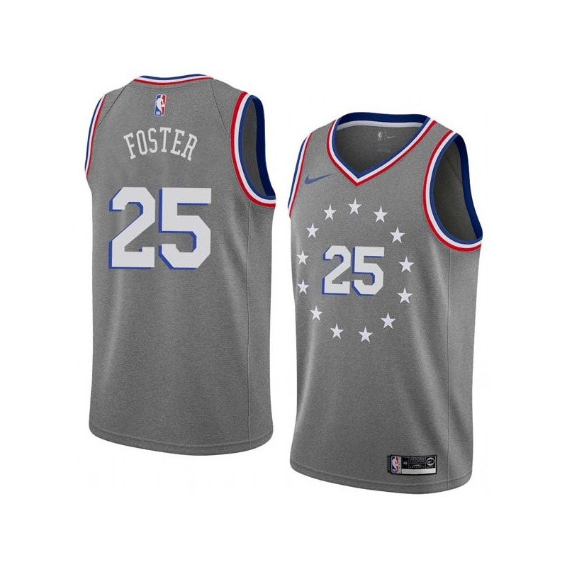 2018-19City Fred Foster Twill Basketball Jersey -76ers #25 Foster Twill Jerseys, FREE SHIPPING