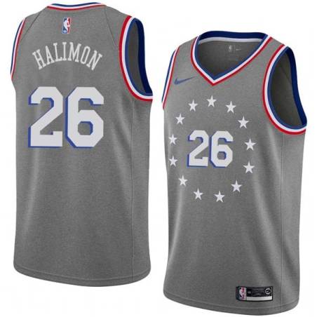 2018-19City Shaler Halimon Twill Basketball Jersey -76ers #26 Halimon Twill Jerseys, FREE SHIPPING