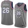 2018-19City Phil Pressey Twill Basketball Jersey -76ers #26 Pressey Twill Jerseys, FREE SHIPPING