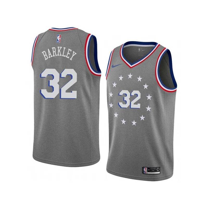 2018-19City Charles Barkley Twill Basketball Jersey -76ers #32 Barkley Twill Jerseys, FREE SHIPPING