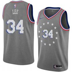 2018-19City Clyde Lee Twill Basketball Jersey -76ers #34 Lee Twill Jerseys, FREE SHIPPING