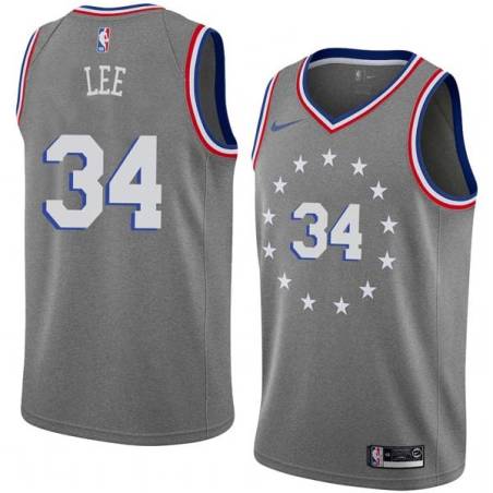 2018-19City Clyde Lee Twill Basketball Jersey -76ers #34 Lee Twill Jerseys, FREE SHIPPING