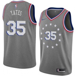 2018-19City Barry Yates Twill Basketball Jersey -76ers #35 Yates Twill Jerseys, FREE SHIPPING