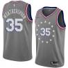 2018-19City Clarence Weatherspoon Twill Basketball Jersey -76ers #35 Weatherspoon Twill Jerseys, FREE SHIPPING