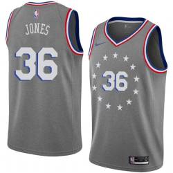 2018-19City Jake Jones Twill Basketball Jersey -76ers #36 Jones Twill Jerseys, FREE SHIPPING