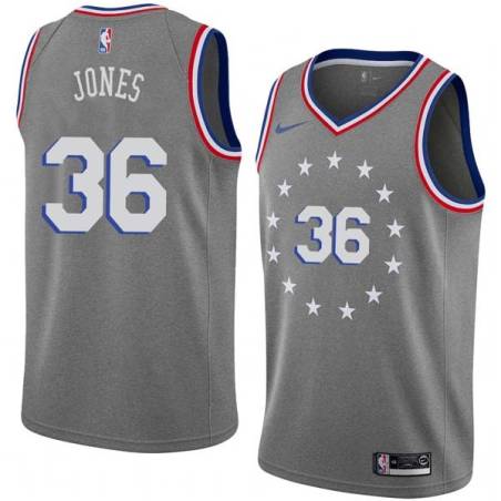 2018-19City Jake Jones Twill Basketball Jersey -76ers #36 Jones Twill Jerseys, FREE SHIPPING