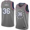 2018-19City Jake Jones Twill Basketball Jersey -76ers #36 Jones Twill Jerseys, FREE SHIPPING