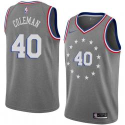 2018-19City Ben Coleman Twill Basketball Jersey -76ers #40 Coleman Twill Jerseys, FREE SHIPPING