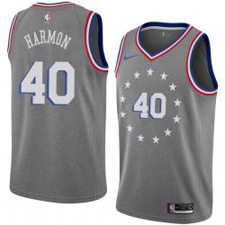 2018-19City Jerome Harmon Twill Basketball Jersey -76ers #40 Harmon Twill Jerseys, FREE SHIPPING