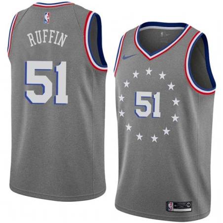 2018-19City Michael Ruffin Twill Basketball Jersey -76ers #51 Ruffin Twill Jerseys, FREE SHIPPING