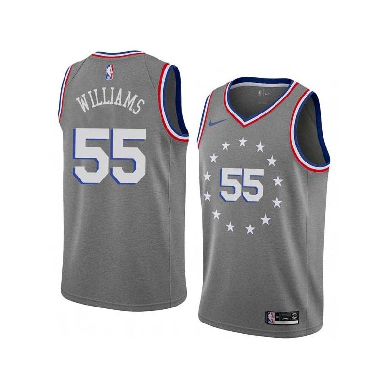 2018-19City Jayson Williams Twill Basketball Jersey -76ers #55 Williams Twill Jerseys, FREE SHIPPING
