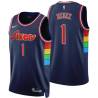 2021-22City JaVale McGee Twill Basketball Jersey -76ers #1 McGee Twill Jerseys, FREE SHIPPING