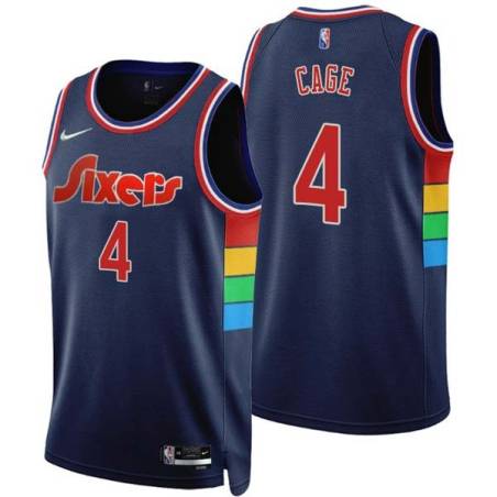 2021-22City Michael Cage Twill Basketball Jersey -76ers #4 Cage Twill Jerseys, FREE SHIPPING