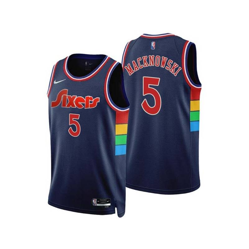 2021-22City Johnny Macknowski Twill Basketball Jersey -76ers #5 Macknowski Twill Jerseys, FREE SHIPPING